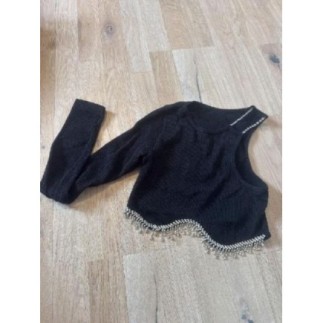 Haut noir à strass une manche