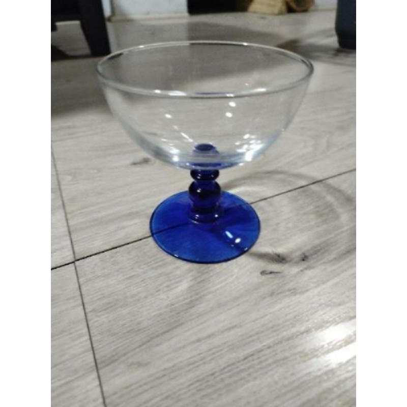 Lot de 2 Coupes à glace - pied bleu