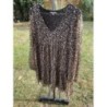 Robe courte, manches longues, imprimés fleurs, taille 38