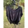 Blouse noire, manches courtes, taille unique 