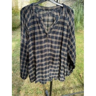 Blouse bleue marine à...