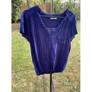 Chemisier bleu, manches...