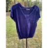 Chemisier bleu, manches courtes, taille M