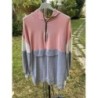 Sweet à capuche rose et gris, taille unique 