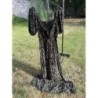 Robe longue manches courtes, kaki à imprimés noirs, taille M/L