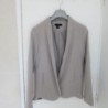 VESTE tailleur femme beige mi longue T.38 zip côtés neuf
