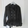 TRENCH femme LA REDOUTE T.38 noir molletonné court ceinture