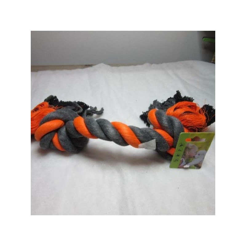 JOUET CHIEN corde orange gris neuf