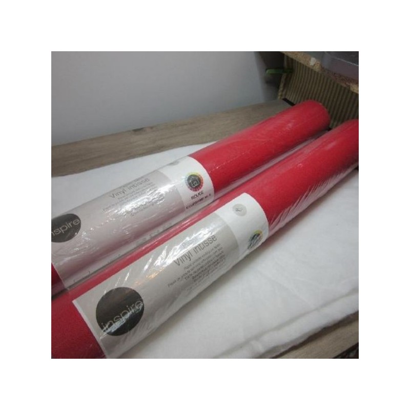 LOT 2 rouleaux papier peint vinyl intissé rouge neuf