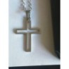 chaine(50cm)+ pendentif croix chrétienne argenté (3,3/2,3 cm acier inoxydable ) neuve jamais porté