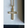 chaine(50cm)+ pendentif croix chrétienne doré (3,3/2,3 cm acier inoxydable ) neuve jamais porté