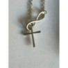 CHAINE+ PENDENTIF CROIX CHRETIENNE /INFINI argenté ACIER INOXYDALE 316 LE PLUS chaine coulissante on