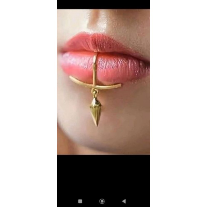 FAUX PIERCING doré lévre acier inoxydable