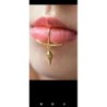 FAUX PIERCING doré lévre acier inoxydable