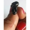 boucle d'oreille clou tete de mort noire alliage de zinc