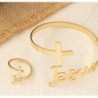1 PIECE / 1 BRACELET ajustable style manchette croix chrétienne/JESUS ACIER INOXYDABLE PLAQUE OR NEU
