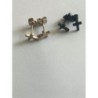 Lot de 2 paires de boucle d'oreilles doré et argenté clou croix de jesus acier inoxydable neuf jamai
