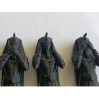ensemble de 3 figurines pharahon ancienne(imitant les singes de la sagesse) tiennent dans la main