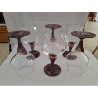 6 verres a vin stylés cristal