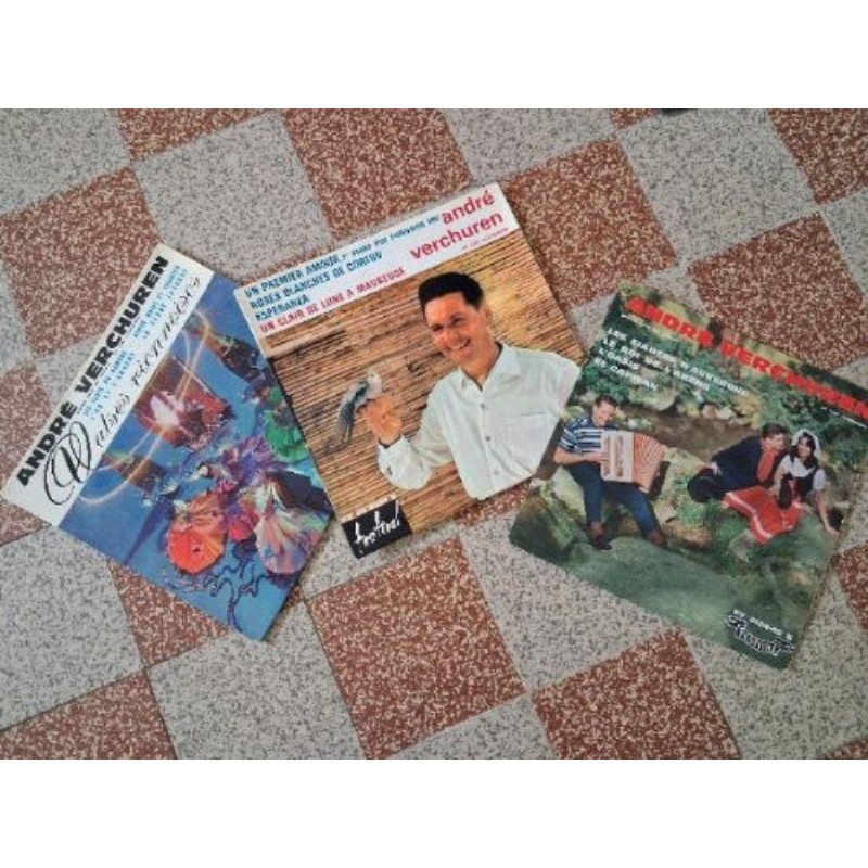 3 VINYLES 45 TOURS ANDRE VERCHUREN