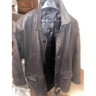 Manteau cuir marron homme TL