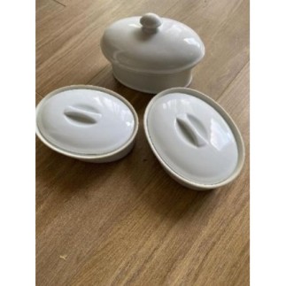Lot de 2 cassolettes blanches