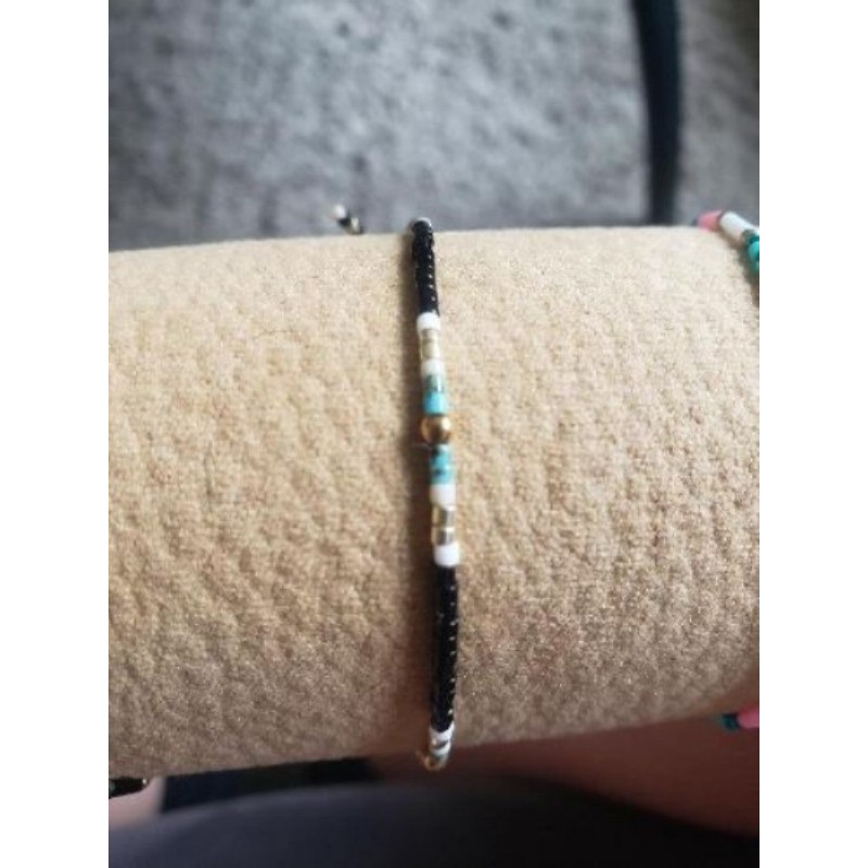 Bracelet miyuki noir turquoise 
