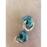 Boucles d’oreilles acier inoxydable zoisite vert violet
