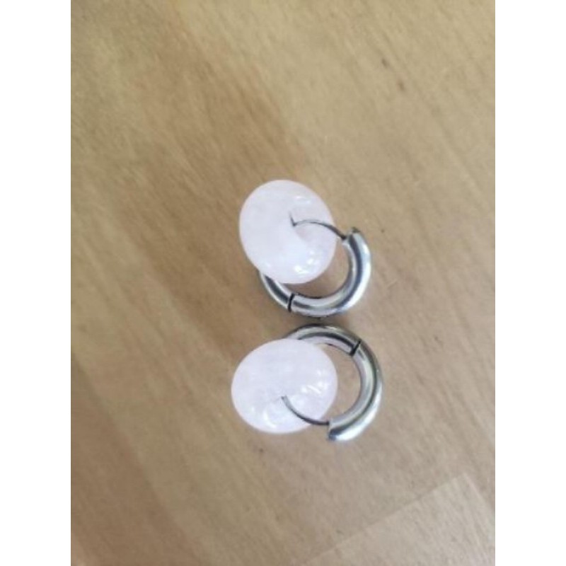 Boucles d’oreilles acier inoxydable quartz