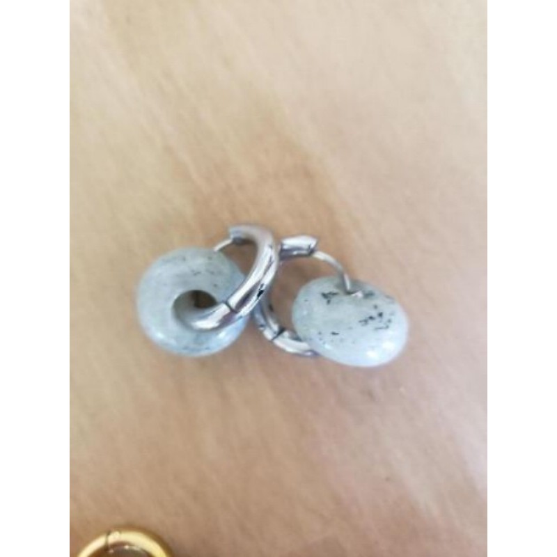 Boucles d’oreilles acier inoxydable labradorite 