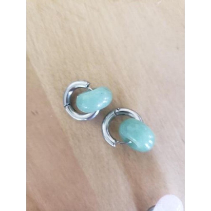 Boucles d’oreilles acier inoxydable amazonite verte