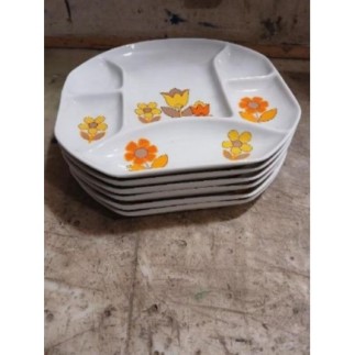 6 assiettes fondue vintage 