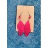 Boucle oreille plume rose 