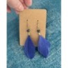 Boucle oreille plume bleue 