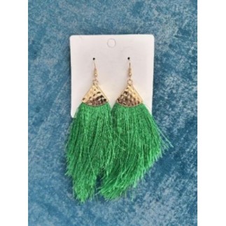 Boucle oreille verte et or 