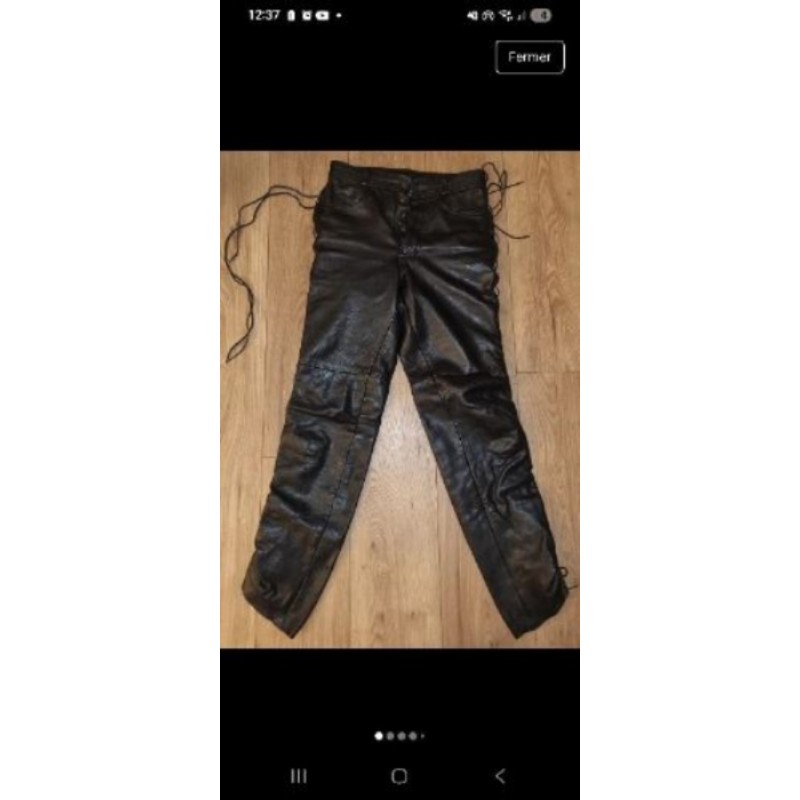 Pantalon de motard en cuir vintage T36