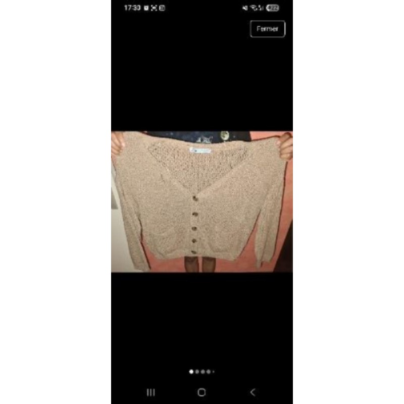 Gilet en maille extensible beige Taille S zara