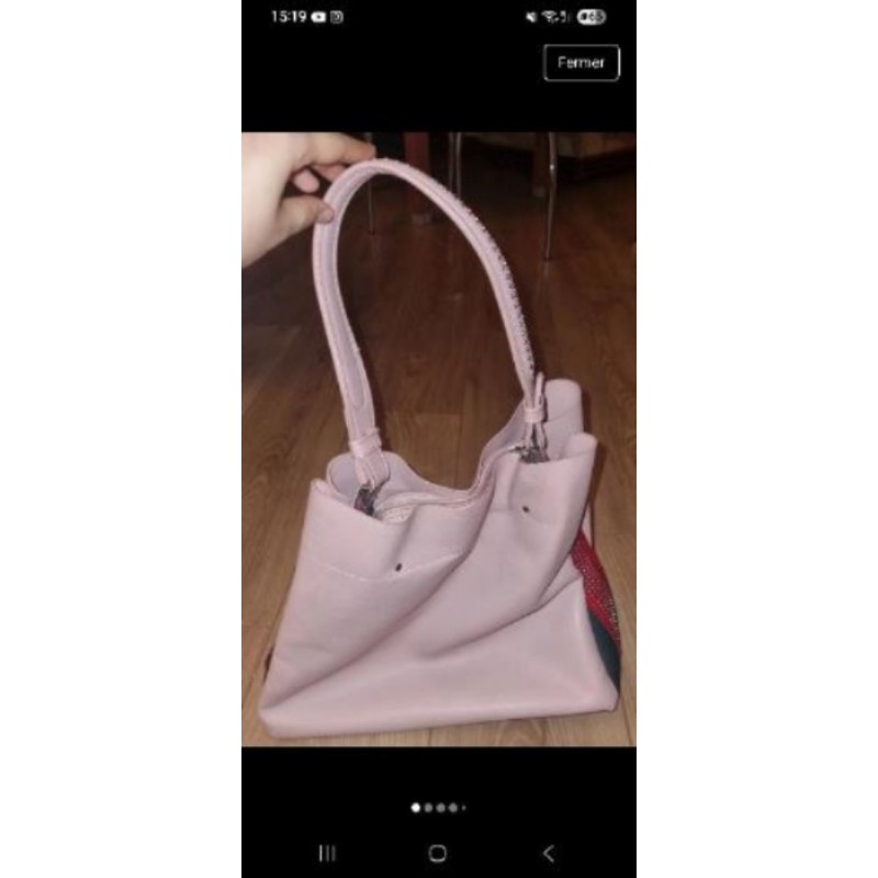 Sac à mains en similicuir rose Tom&Eva