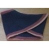 cache cou laine bleu marine /bords roses VERT BAUDET 8-10 ans