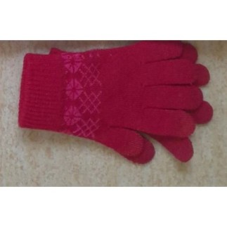 gants laine rouge jacquards...