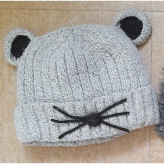 bonnet laine gris chiné...