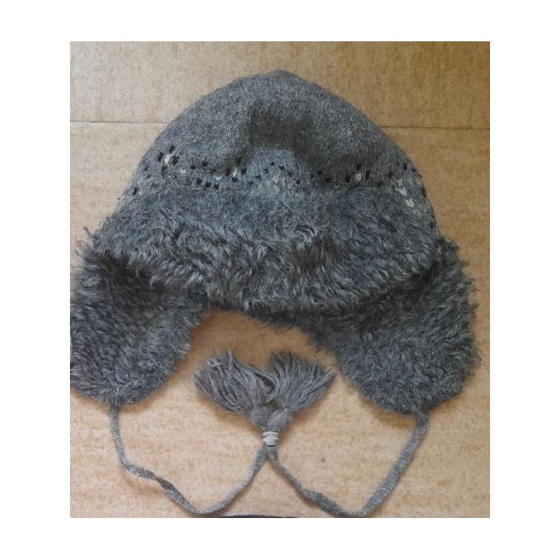 chapka laine gris doublée fourrure grise Taille 8-11 ans