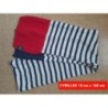 écharpe tricot coton rouge/ rayé bleu foncé CYRILLUS Taille UNIQUE