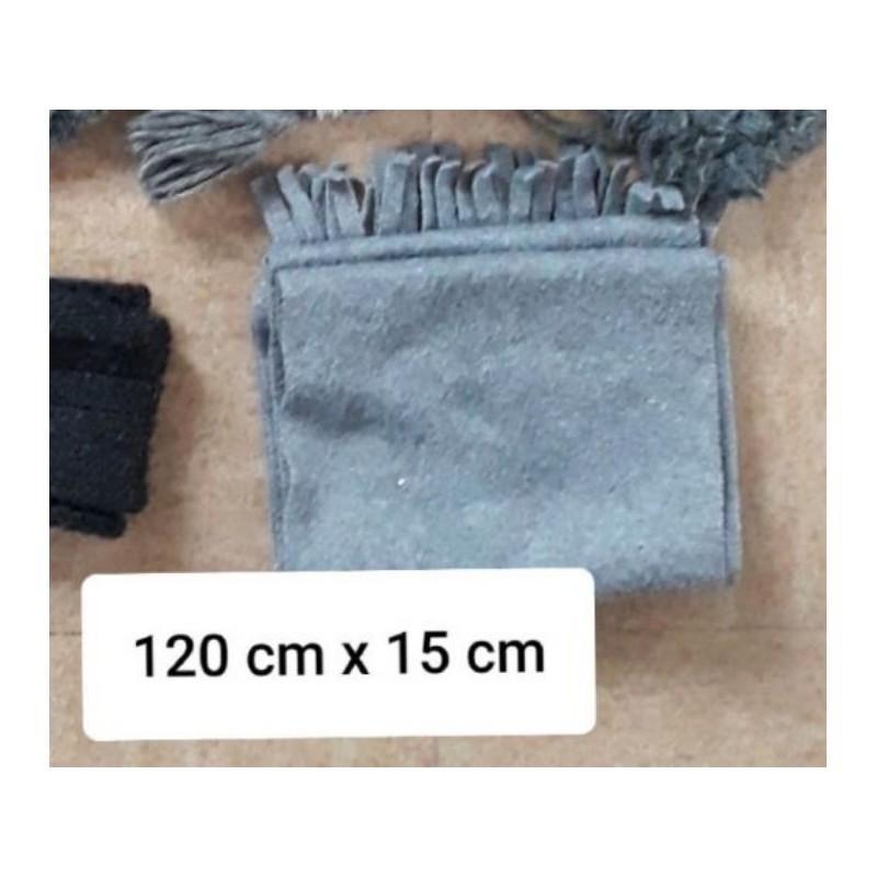 écharpe bébé polaire gris clair franges Taille 120cm x 15cm