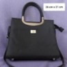  Petit sac noir satiné rigide bordure chromée & bandoulière L&G Paris 26cm x 21cm