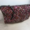 TROUSSE noire sequins rose orange 19x12