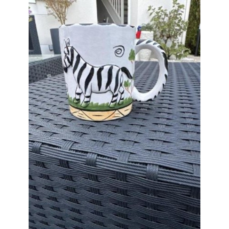 Tasse zèbre peinture main 