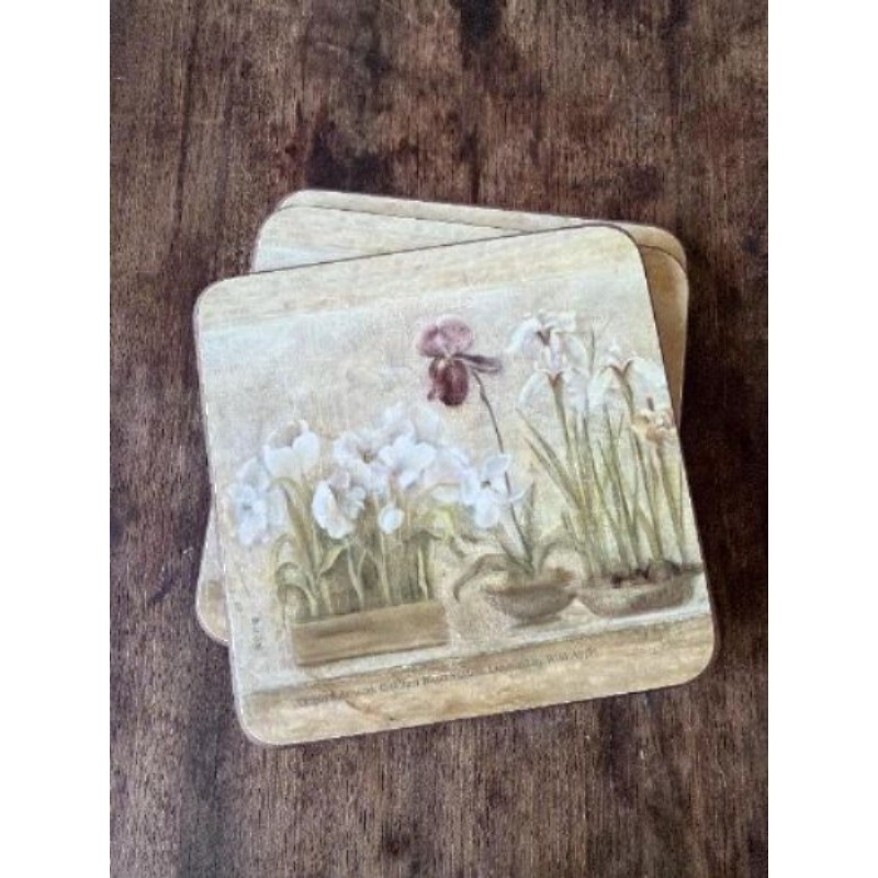 Lot de 3 dessous de verre avec fleurs