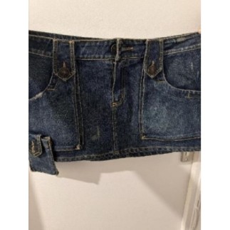 Jupe courte jeans bleu...