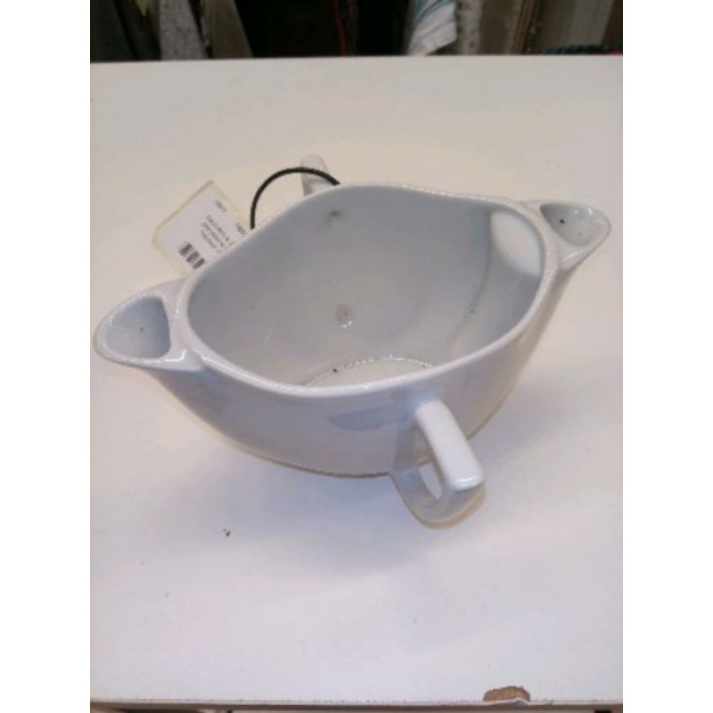 Saucière à 2 anses en porcelaine blanche 2 hauteur de sauce